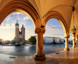 Krakow at sunrise, Poland.