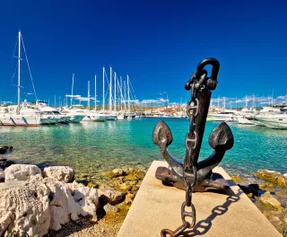 Sailing harbour at the Adriatic town of Rogoznica in Dalmatia, Croatia