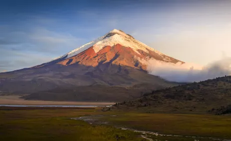 View of Cotopaxi volcano during the day in Ecuador