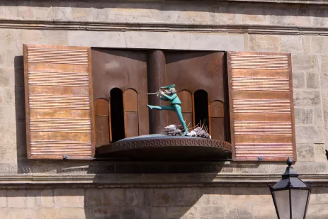 Rats following the Pied Piper around a Glockenspiel in Hamelin, Germany