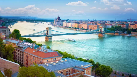 Cityscape of Budapest and the Danube River in Hungary