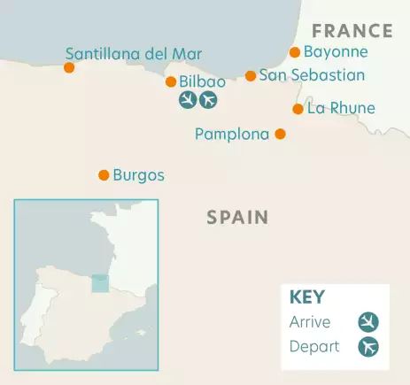 Airline map of arrivals and departures in Spain